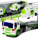 Camion porte‑plateforme avec hélicoptère 1:16 à piles