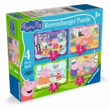 Puzzle 4 az 1-ben Peppa Malac