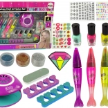 Large Nail Painting Set Nail Pens Glitter Stickers Lamp