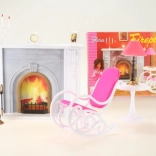Glorie set with fireplace and furniture for dolls
