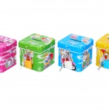 Tin money box with lock, cube 6.5 × 6 cm, multiple colors
