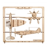 Ugears Wooden Mechanical Puzzle Fighter Plane