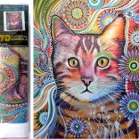 Diamantschilderen 7D – verbaasde kat 30 × 40 cm