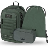 Baagl Set 3 Cubic Grove: backpack, pencil case, bag