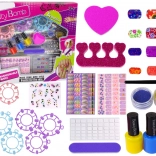 Nail Painting Set with Polishes, Stickers, Samples, and Glitter