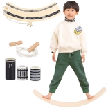 Wooden Balance Board Viga with Rope and Road