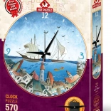 Underwater City Puzzle Clock with Frame 570 Pieces
