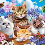 120-piece puzzle – kittens with flowers
