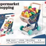 Blue shopping basket with accessories for children