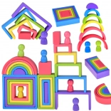 Træ Montessori puslespil – farverige geometriske former og figurer