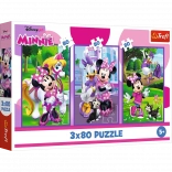 Puzzle 3x80 Minnie and Friends by Disney Trefl