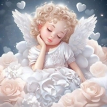 Diamantové malování Andílek 30x40 cm