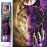 Peinture diamant – Rêve de loup 30 × 40 cm