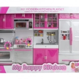 Detská moderná kuchynka s doplnkami na batérie, 39 dielov