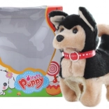 Walking Black Battery-Powered Puppy