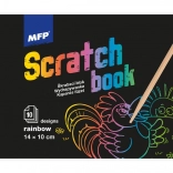 Bloc-dessin à gratter 14x10cm assortiment/arc-en-ciel