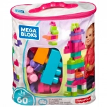MEGA BLOKS grote tas met 60 grote bouwstenen, roze