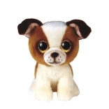 Pluchen hond Hugo bruin-wit 15 cm