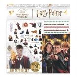 Large HARRY POTTER tattoo set with coloring book in a pouch