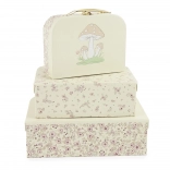 Set of cardboard suitcases with fawn Ella motif – vintage flowers