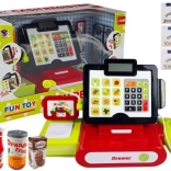 Touchscreen kids’ cash register with calculator and accessories