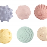 Motor Skills Balls 6 cm – set of 6 squeaky balls with various surfaces