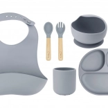 Silicone Dining Set for Children MoMi AMI in Gray