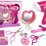 Kids' hairdressing set with a battery-powered hair dryer