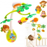 Interaktywny kolorowy karuzela nad łóżeczko z muzyką i zwierzątkami