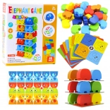 Family skill game Elephant on Elephant – tower of elephants, 46 pieces