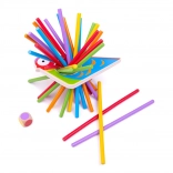 Colorful Wooden Balancing Game Shaped like a Parrot