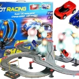 Racing slot car track set with LED loops 1:43, 2 cars