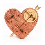 Wooden puzzle and safe in the shape of a heart