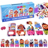 Educational puzzle train with alphabet and animals, 40 pieces