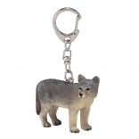 Keychain with Wolf Figurine