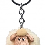 Wooden Keychain Sheep with Pom-pom