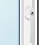 Window handle with key lock – white