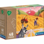 Puzzle CLEMENTONI Play for Future – Farm Animals 3×48 pieces