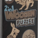 Wooden 3D Puzzle 2-in-1 Kangaroo and Lion GRAFIX