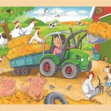 GOKI Wooden Puzzle Little Tractor 24 pieces