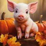Castorland puzzle cute autumn piglet 60 pieces