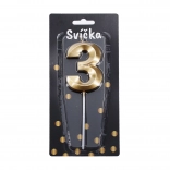 Zabavna svečka številka 3 Zlata