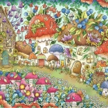 RAVENSBURGER Puzzle cute mushroom houses in a flower meadow 1000 pieces