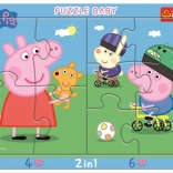 TREFL Baby Puzzle Happy Piglet Peppa 2 in 1, 10 Pieces
