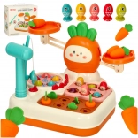 Children's 4‑in‑1 educational toy: carrot scale with fishing and hammer