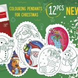 Set de 12 décorations de Noël en carton à colorier pour enfants MONUMI
