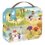 JANOD Puzzle in a Suitcase Four Seasons 36 Pieces