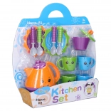 Bonte theeserviesset met gezichtjes voor kinderen