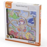 labyrinthe magnétique en bois avec billes – monde marin
