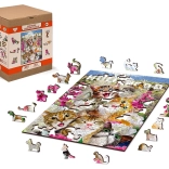 Puzzle en bois Chatons à Hollywood - 2-en-1, 75 pièces